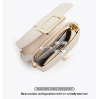 Luxury Two-Layer Cow Leather Handbag Women's Trendy Chain Crossbody Phone Bag Single Shoulder Bag Neutral Minimalist Style