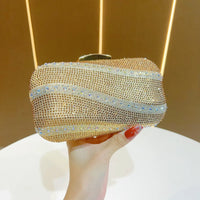 Luxury Rhinestone Clutch Bag for Women Elegant Evening Purse Fashion Crystal-Encrusted Handbag Party Shoulder Bags
