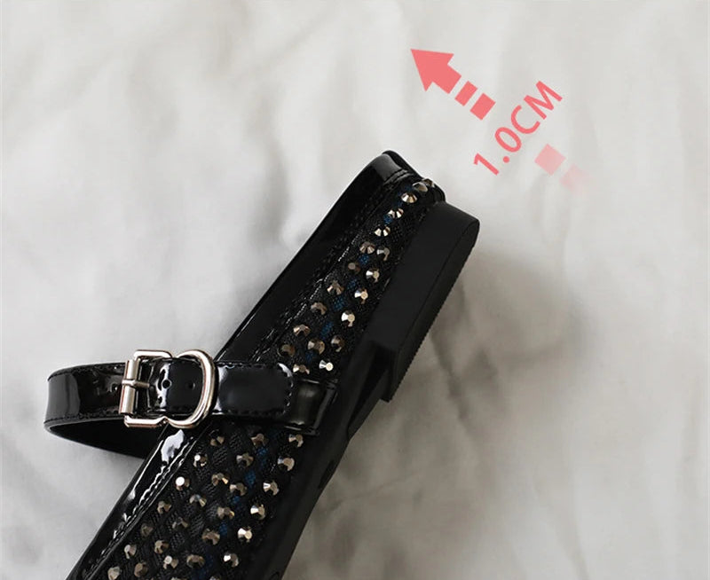 Luxury Shinny Diamond Women Mules Slippers Summer Shoes Crystal Footwear Rhinestones Slip On Brand Mary Jane Sandals Mesh Clogs
