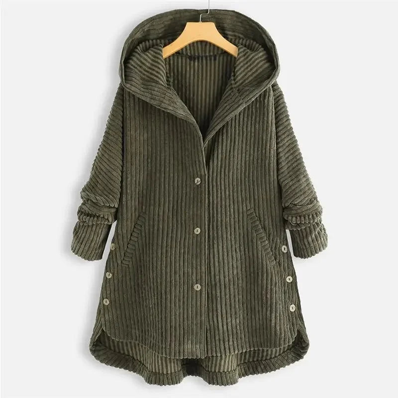 Fashionable Casual Cotton Jacket Women's Coat Hooded Corduroy Women's Clothing Hoodie Sweatshirt - Natalia Home Fashion