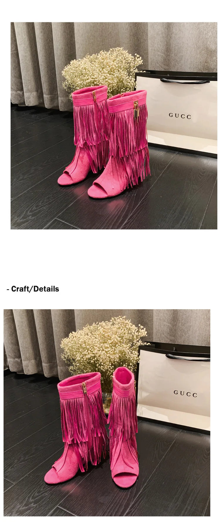 Designer Fringe Wedges Boot Sandals Woman High Heels Open Toe Party Prom Shoes Sexy Zipper Female Pumps Women Boots