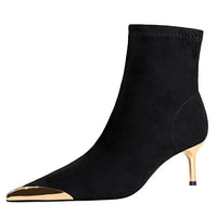 High Heels Women Ankle Boots Sexy Pointed Toe Leather Shoes Women Party Boots Dress  Chelsea Boots