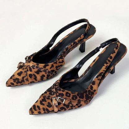 Elegant Women Thin Heels Pumps Shoes Female Slides Fashion Pointed Toe Ladies High Heels Sandals Shoes Natalia Home Fashion   Leopard-Print-36 Natalia Home Fashion
