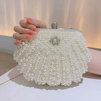 Pearl Handbag Women's Evening Dress Bag Ball Gown Diamond Clutch Bag Elegant Lady Purse