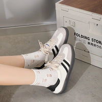 Women Tennis Sneakers Flats Ladies Fashion Lace-up Vulcanized Shoes Spring Autumn Woman Outdoor Trainers Footwear