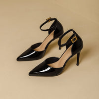 Pointy Toe Elegant Women Shoes Stilettos Office Sandals For Ladies Cover Heel Ankle Strap Sandals