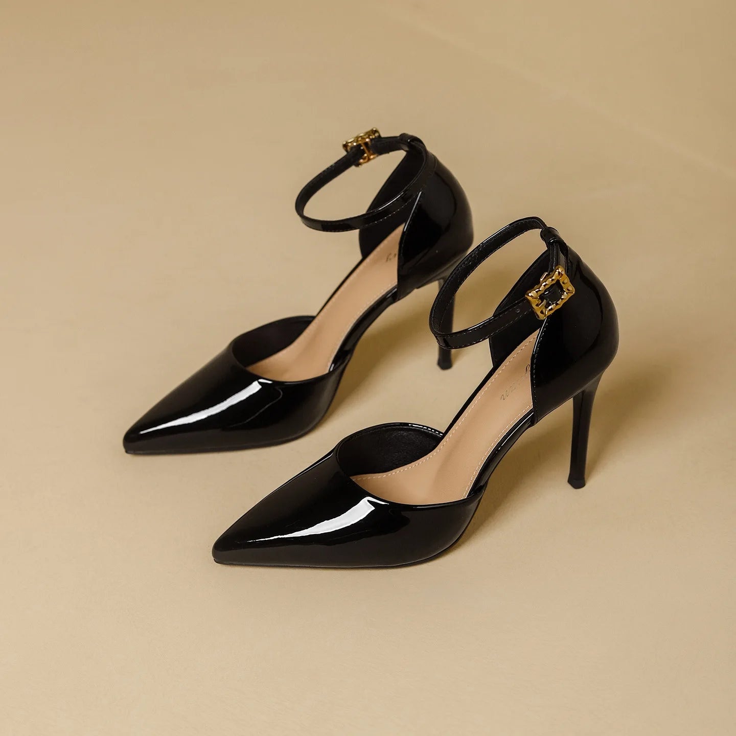 Pointy Toe Elegant Women Shoes Stilettos Office Sandals For Ladies Cover Heel Ankle Strap Sandals