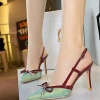 Bow Slim Heels High-End Women's Without Being Tired From Behind The Feet And Tripping Women's Singles Shoes