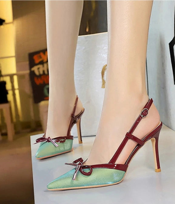 Bow Slim Heels High-End Women's Without Being Tired From Behind The Feet And Tripping Women's Singles Shoes