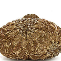 Luxury Crystal Clutch Purse Evening Bags Clutches Rhinestone Women Party Bag Diamond Leaves Shoulder Bags