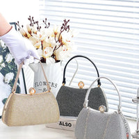 Stylish Simple Sparkling Full Diamond Handbag Temperament Shoulder Sparkling Diamond Crossbody - Simple Yet Stylish Banquet Bag