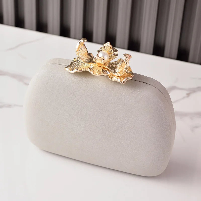Dinner Bag Women Fashion Flower Buckle Handbag Wedding Bride Evening Bags Girls Cute Party Clutch Bag Shoulder Bags