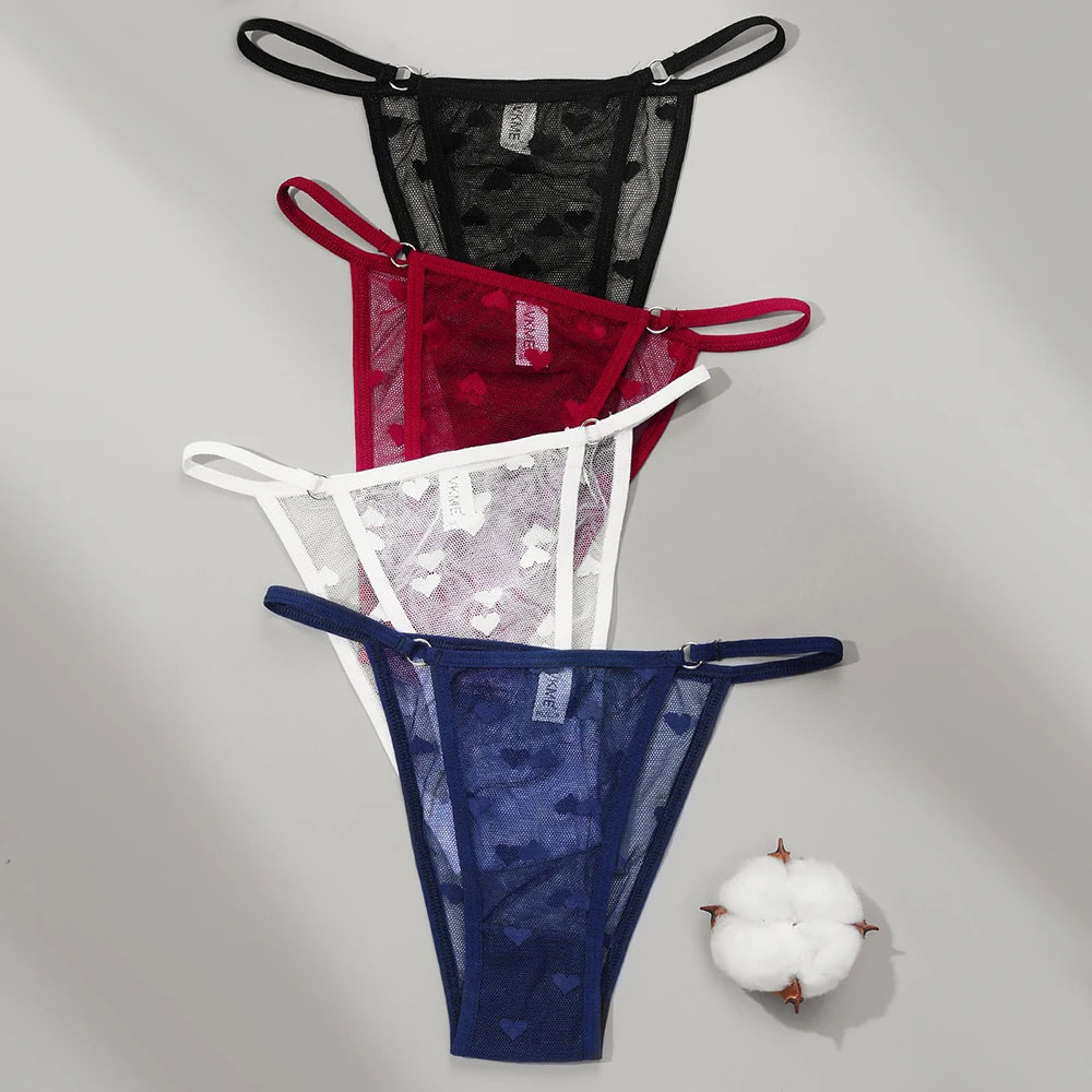 2PC Lace Thongs Panties Women Underwear Sexy Thongs Woman Low Waist Solid Underwear Seamless Female Underpants Lingerie