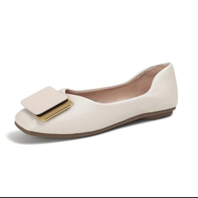 Flat Shoes Women New Fashion Square Breathable Casual Black Comfortable Work Shoes Soft Women's Loafers Shoes