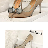 Women's Sexy Nightclub Pole Dancing Show Thin Heels High Mesh Hollowed Out Satin Rose Flower Woman Pumps