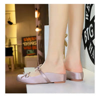 Ladies Slippers Bowknot Silks Satins Women Shoes Round Head Women Sandals Summer Shoes Women Slippers