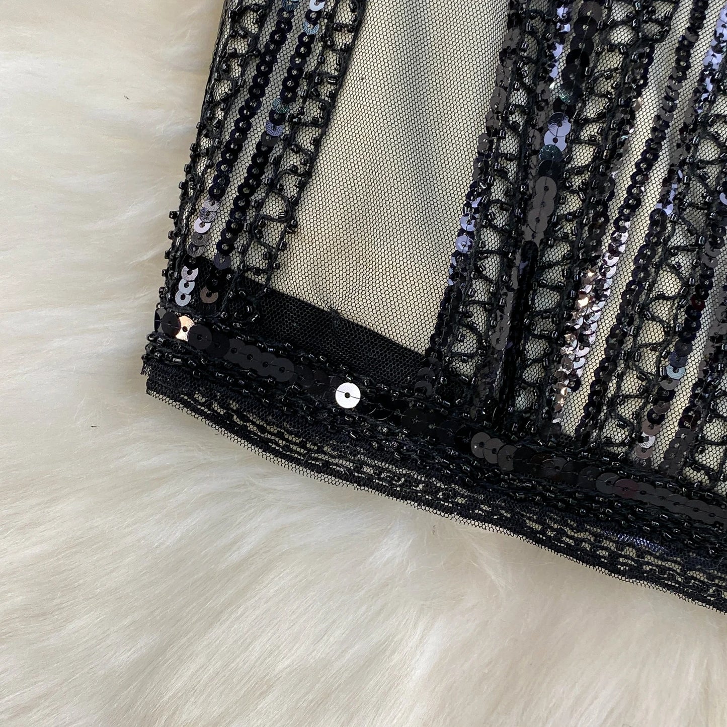 Sexy Sleeveless V-neck mesh sequin Bodycon Dress Chic Women Slim Women Slip Dress