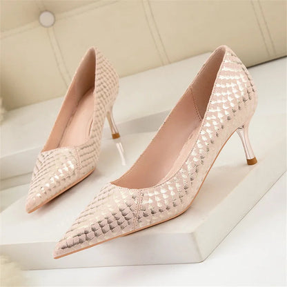 Fashion Shallow Women Pumps 6cm High Heels Black Pink Shoes Spring Autumn Pointy Toe Female Bride Party Shoes Lady Office Natalia Home Fashion    Natalia Home Fashion