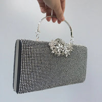 Diamond Encrusted Dinner Bag And Clutch, Square Hard Box Fully Lined With Diamonds.