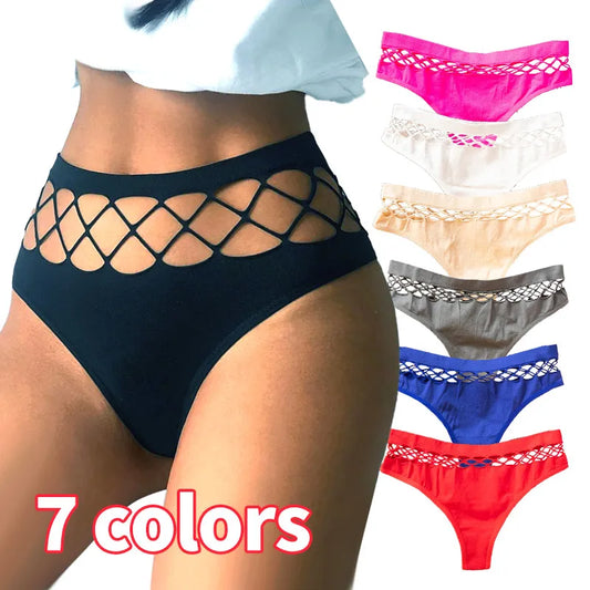 Sexy thong fishing net hollow design underwear for women casual Under pants