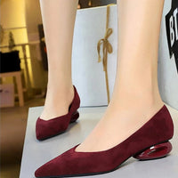 Retro Pointed Toe Suede Low Heel Shoes Shallow Mouth Hollow Heel Pedicure Shoe Daily Versatile Temperament Women's Shoes