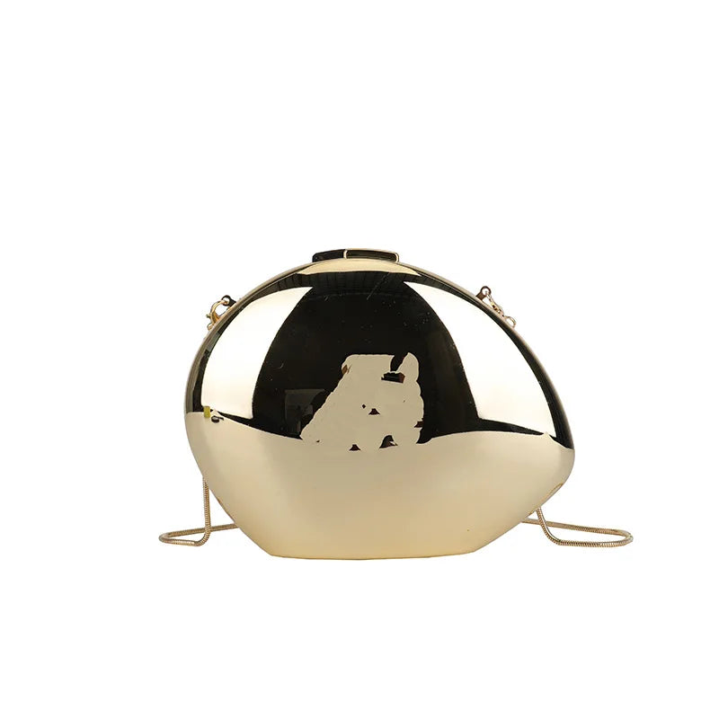 Acrylic Dinner Clutch Bag Women's Shoulder Crossbody Bag Fashionable Egg-Shaped Handbag Street Trend Lock Buckle Closure