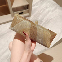 Women Clutch Glitter Sequins Evening Party Handbags Portable Gold Color Diamond Wedding Clutches Purse New Chain Shoulder Bags