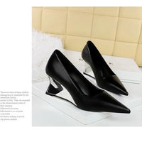 Spring Fashion Pointed Toe Pumps Woman Metal Decoration Wedges Heels Elegant Ladies Shoes
