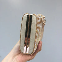 Diamond Encrusted Dinner Bag And Clutch, Square Hard Box Fully Lined With Diamonds.