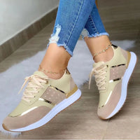 Women Sneakers Platform Shoes Leather Patchwork Casual Sport Shoes Ladies Outdoor Running Shoes