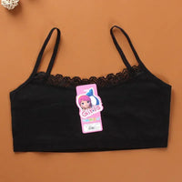 Young Girls Lace Puberty Teenage Soft Cotton Underwear Training Bra Crop Top 8-14years lace bra