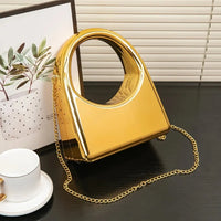 Ladies Wedding Party Crystal Iron Box Handbag Evening Bag Acrylic Material Hardness Internal Structure Pocket