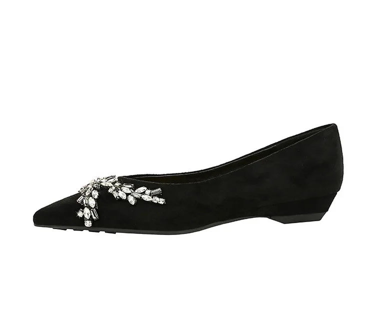 New Spring Crystal Women Mary Jane Shoes Fashion Shallow Slip on Elegant Party Dress Low Heel Shoes