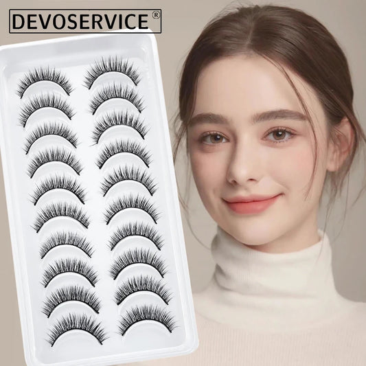 DEVOSERVICE Lashes 6/10pairs Natural Short False Eyelashes 3D Mink Lashes Extensions False Eyelashes Faux Cils Makeup Wholesale Natalia Home Fashion    Natalia Home Fashion
