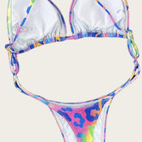 Women's Extreme Backless Sexy Leopard Bikini One Piece Swimsuit with Chest Pad Thong Bikinis Beach Charming Vacation Swimwear