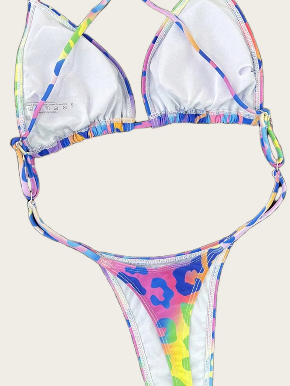 Women's Extreme Backless Sexy Leopard Bikini One Piece Swimsuit with Chest Pad Thong Bikinis Beach Charming Vacation Swimwear