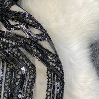 Sexy Sleeveless V-neck mesh sequin Bodycon Dress Chic Women Slim Women Slip Dress