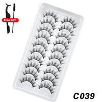 DEVOSERVICE Lashes 6/10pairs Natural Short False Eyelashes 3D Mink Lashes Extensions False Eyelashes Faux Cils Makeup Wholesale Natalia Home Fashion   C039-10Pairs-CHINA Natalia Home Fashion