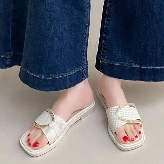 Soft Sole Flat Sandals for Women Outdoor Trendy Strappy Flip Flops Summer Beach Non-Slip Casual Shoes Natalia Home Fashion    Natalia Home Fashion