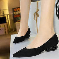 Retro Pointed Toe Suede Low Heel Shoes Shallow Mouth Hollow Heel Pedicure Shoe Daily Versatile Temperament Women's Shoes