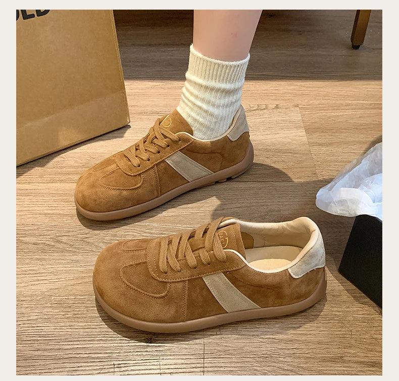 Fashion Trend Women's Casual Shoes College Style Wide Toe Soft Comfortable Flat Shoes Outdoor Casual Sports Shoes