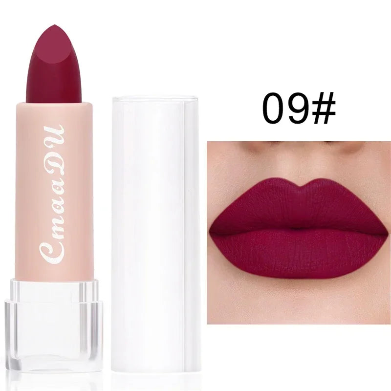 Woman Sexy 15Colors Velvet Matte Lipstick Lip gloss Tint for Lips Long Lasting Waterproof Non-stick Cup Lip Cosmetics Lip Make Up