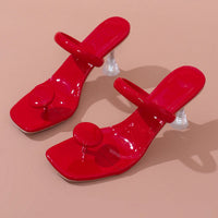 Women's Sandals summer fashion Transparent belt metal decoration box shaped square Alien heel high heels wearing sandals