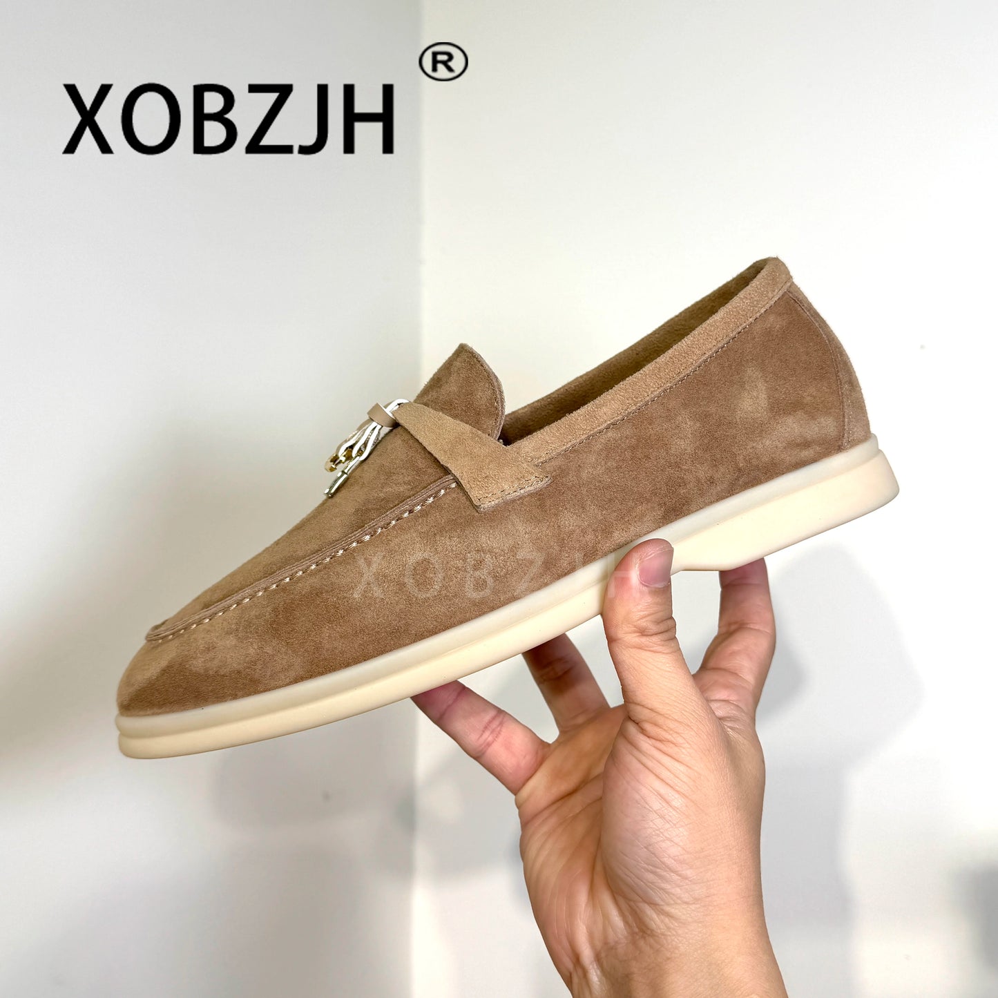 Summer Walk Moccasins Suede Loafers Shoes Women Spring Autumn Fashion Causal Leather Metal Pendant Flat Mules Shoes