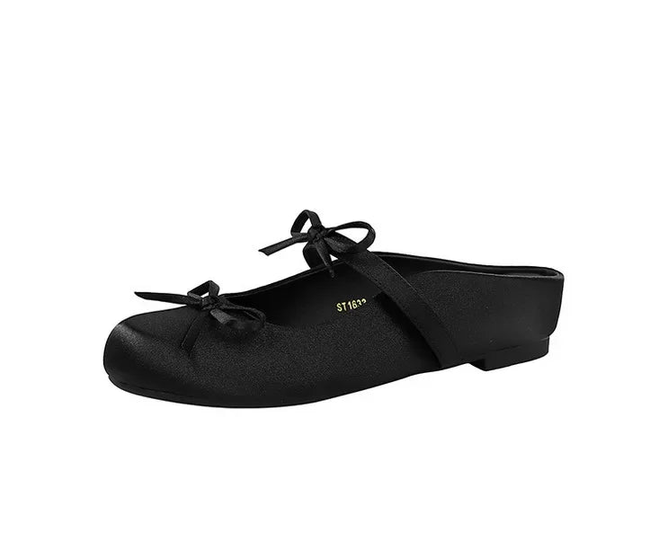 Ladies Slippers Bowknot Silks Satins Women Shoes Round Head Women Sandals Summer Shoes Women Slippers