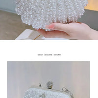 Pearl Handbag Women's Evening Dress Bag Ball Gown Diamond Clutch Bag Elegant Lady Purse