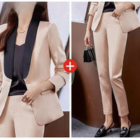 Elegant Casual Fashionable Women's Semi formal Suit Cotton Suit Jacket Matching Set Business Attire High End Workwear
