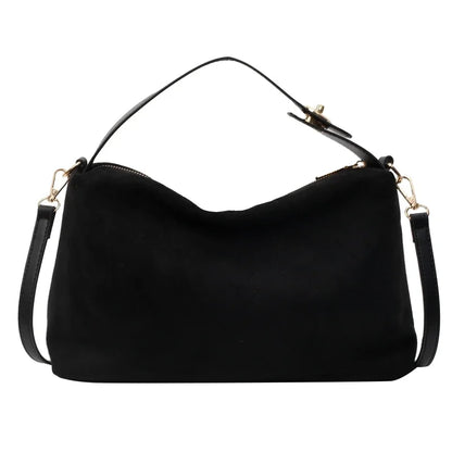 Retro Bag for Women's Textured Frosted Shoulder Bag with Large Capacity Crossbody Commuting Tote Bag