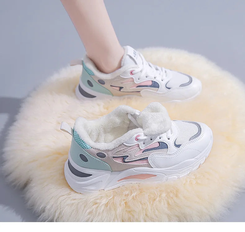 Women's Casual Breathable Leather Sneakers Versatile Flat Heel Shock Absorption Comfortable and Fashionable Shoes