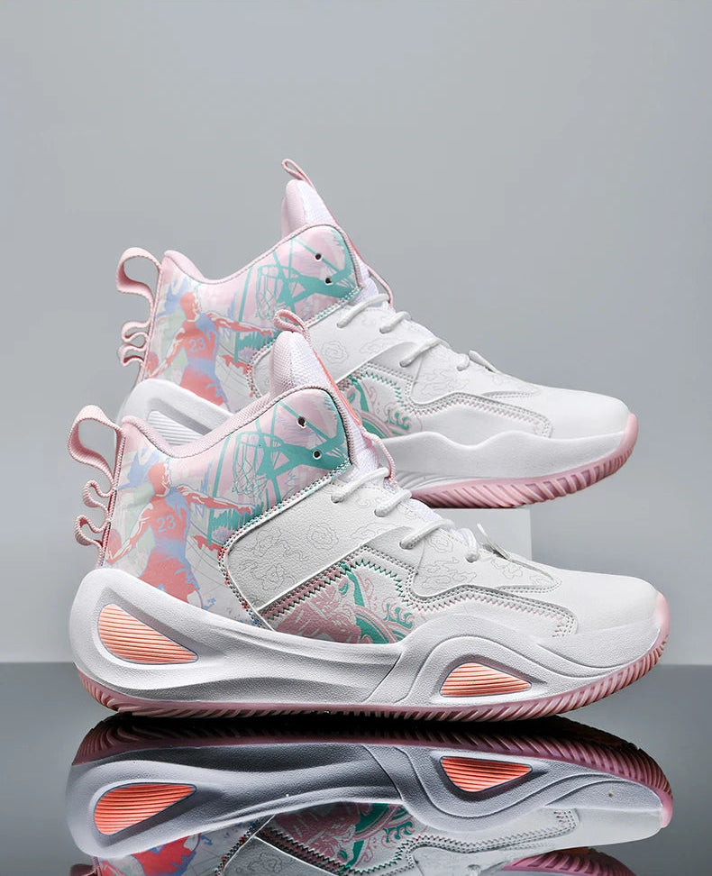 Professional Basketball Shoes Women Anti Slip Cushioning Wear Resistant Breathable Sneakers Outdoor Training Teen Athletic Shoes